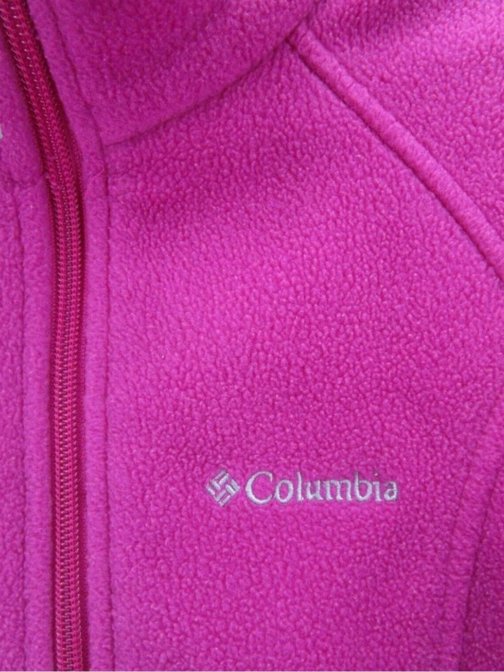Columbia small 7/8 Girls' Fuchsia Pink Full-Zip Fleece Jacket